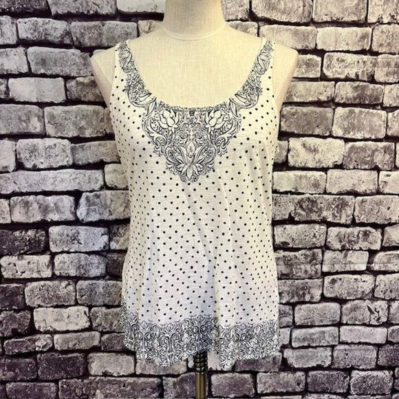 Lucky Brand Tops - Lucky Brand Black & White Sleeveless Tank Size L